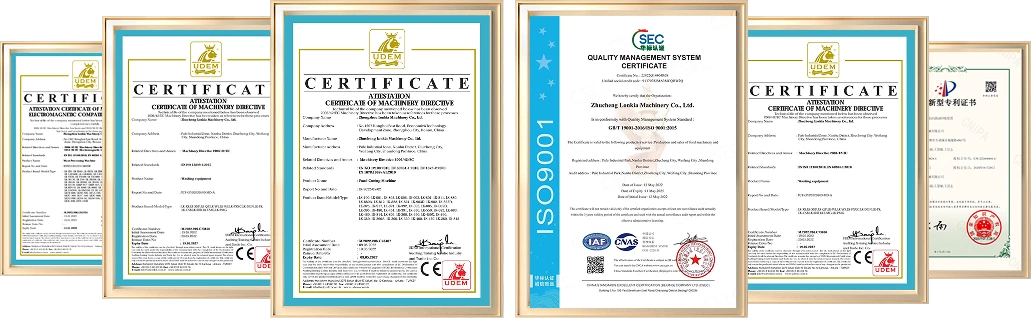 Certificados de maquinaria LONKIA