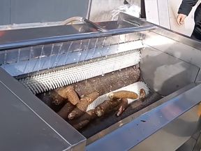 Машина для очистки кожуры щеточными валами